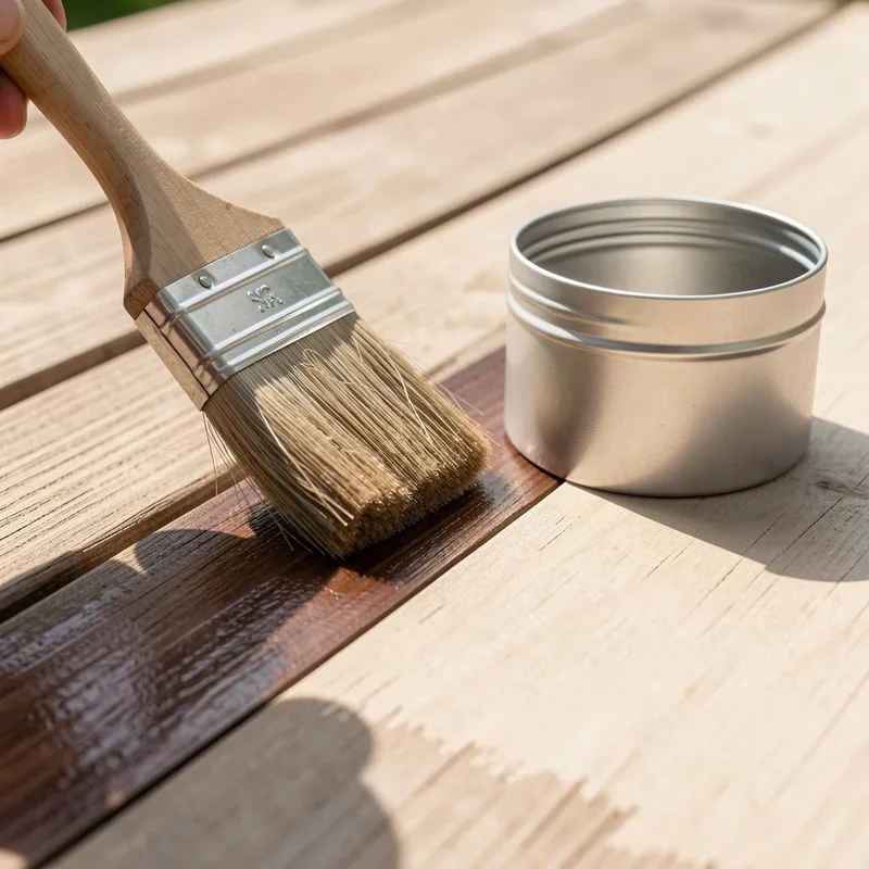 Application au spalter d&rsquo;un saturateur sur une lame de terrasse bois sèche
